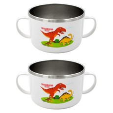 kitchen U Tirano 防滑不鏽鋼附手把麵碗, 白色, 2個