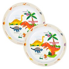 kitchen U 暴龍圓形點心盤, 2個, 混合顏色