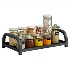 윤코 주방 선반 수납 깔끔 정리대, 블랙, 1개