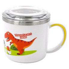 kitchen U 暴龍防滑不鏽鋼附蓋把手杯, 280ml, 白色, 1個