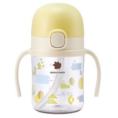 BebeGrow Green Finger一觸式蓋吸管杯 280ml, 1個, 160ml, 黃色