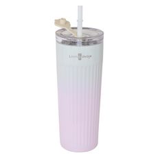 livingovoje 漸層修身吸管隨行杯, 500ml, 1個, 粉紅色