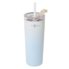 리빙오보제 그라데이션 슬림핏 스트로우 텀블러, 스카이블루, 500ml, 1개