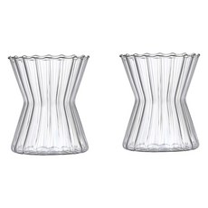 데칼코마니 줄무늬 유리컵 300ml, 투명, 2개