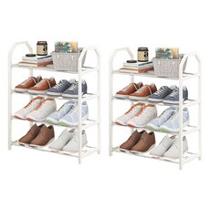 맙소샵 簡約組裝式整潔玄關鞋架 4層 HR052, 象牙色, 2個