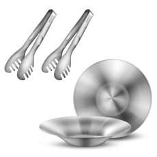 WAGENSTEIGER 304不鏽鋼義大利麵夾 2入 + 義大利麵盤 2入組, 1套, 單一顏色