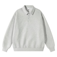 Sunbit男款亨利領素色日常基本款寬鬆翻領大學T