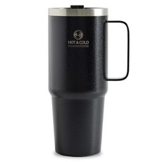 LIVENS 大容量手柄不鏽鋼隨行杯 冷飲杯, 黑色, 1個, 900ml