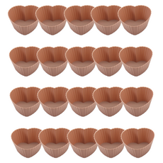Selectoyou 矽膠烘焙馬芬杯 愛心, 20個, 粉紅色