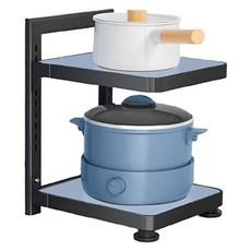 P&K 鋁製分隔式下方櫥櫃鍋具層架, 藍色, 1個, 2層