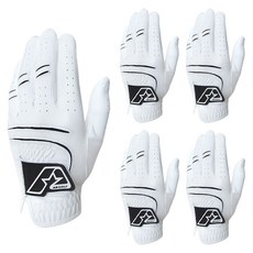 AkGolf 男用高爾夫球手套 左手用, 5個, 白色