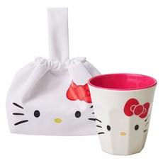 BoCuisine 三麗鷗托特包 + 美耐皿杯 260ml 組合, 1套, Hello Kitty