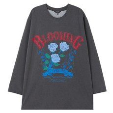 랩 여성용 블루밍 로즈 박시 티셔츠 AR1CT263