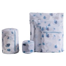 Klarain 網眼方形洗衣袋 樹木 5件組, 1套, 深藍色葉子