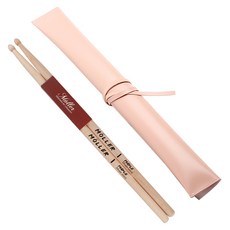 Moller 鼓棒 2支 + 皮革鼓棒套組, 1套, 粉紅色