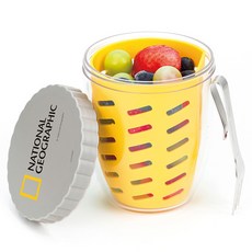 LiLFANT 國家地理水果便當 + 不鏽鋼叉子組, 1套, 混色