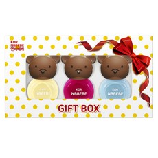 NBBEBE 兒童指甲油 3種禮盒, 奶油檸檬,鮮粉紅,奶油藍色, 1組