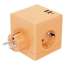 MPG Art01 USB C型充電器 3孔方塊 4000W 高功率多孔插座 插頭型, 蜜桃絨, 7.58cm, 1個