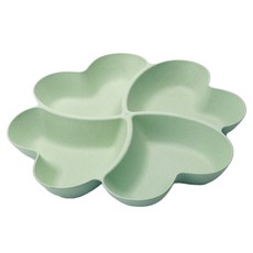 네잎클로버 파스텔 간식 분리 쟁반, GREEN, 1개