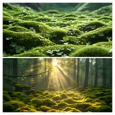 대한 사진 촬영 소품 자연풍경 양면 배경지 숲속의 시간, 1개, PABP-PGB 805