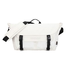 PanAm 男女通用雙翻蓋郵差包 0217, 象牙白