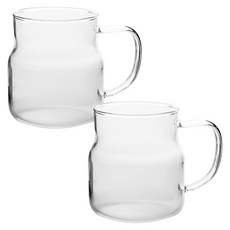 아메리칸로드 심플 손잡이 다용도 유리컵 600ml HR067, 투명, 2개