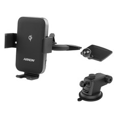ARKON FOD2 차량용 CD슬롯 듀얼코일 플립 무선충전 핸드폰 거치대, 블랙, DWC3CD