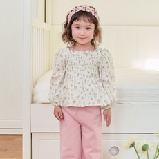 Bebeju女童款棉質花朵襯衫