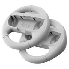 호후 닌텐도 스위치 OLED 조이콘 레이싱 휠 핸들 그립 케이스, 화이트, 2개