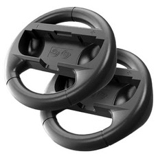 호후 닌텐도 스위치 OLED 조이콘 레이싱 휠 핸들 그립 케이스, 블랙, 2개