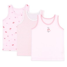 Maykids 女童款印花背心 愛心+櫻桃+條紋 3件組