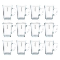 글라스락 홈카페 내열강화 유리 머그 260ml, 투명, 12개