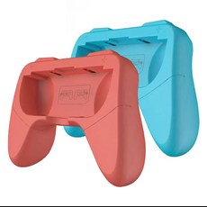 HOHOO 任天堂 OLED Switch 控制器握把 Joy-Con 新手把, 單一商品, 2個, 霓虹藍, 霓虹紅