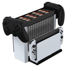 HOHOO 任天堂遊戲卡 遊戲片 遊戲卡匣 包裝 收納 可連接底座 G-Tower 支架 收納架, 白色, 單一商品, 1個