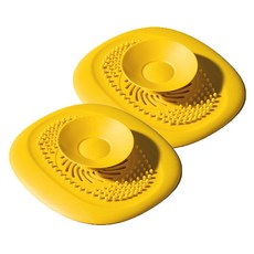 Join Made 地板排水孔除臭 廚房 浴室 下水道矽膠蓋 2入, 黃色