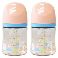 DoubleHeart 母乳實感 第3代 PPSU 無奶嘴 奶瓶 雙入組, 動物城鎮, 160ml, 1個