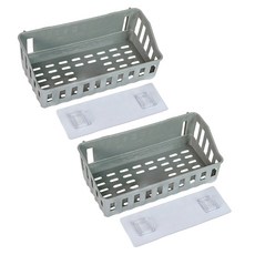 한봄누리 벽걸이 플라스틱 정리 선반 욕실 바구니, 그레이, 2개