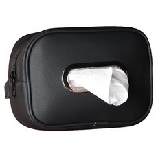 Khohimo 車用後座皮革面紙衛生紙盒 5W0058, 黑色, 1個