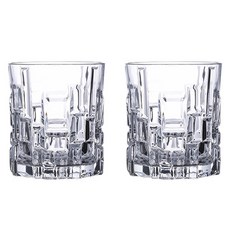 스톤무늬 음료 물 유리컵 소형 290ml MH755, 투명, 2개