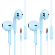 데일리네스트 깔끔한 유선 이어폰 타입C 2p 블루