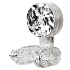 HOUDER_拍平方 吸盤花灑支架, 透銀色