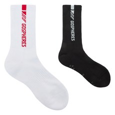 Gospheres 女款 ASCI 條碼 Logo 襪子 2雙組 PW2FSO58, 1套, 白色, 黑色
