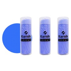 Karnik 濕式運動壓花毛巾, 藍色, 3個