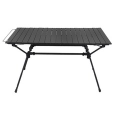 BUFFALO 超輕量大野營折疊多功能捲桌+側架+收納包組, 黑色(桌子),黑色(收納袋)