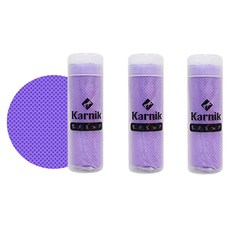 Karnik 濕式壓紋運動毛巾, 紫色, 3個