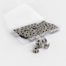 HAPPY BEARS 家用不鏽鋼書環 50入 + 收納盒組, 1套, 銀色 + 透明