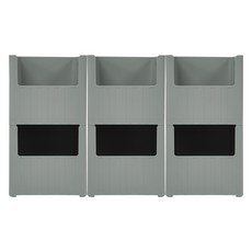 KAZT 韓國製造寬型食品櫃收納整理盒, 淺灰色, 6個