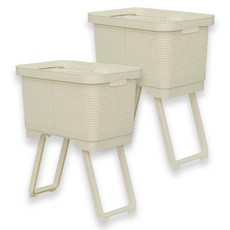 lifist 포밍 站立式可折疊洗衣籃 2入, 象牙白