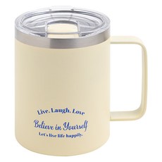 Bonita HOUSE 字母印花馬克隨行杯, 500ml, 奶油色, 1個