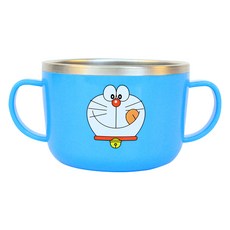 aizoum 幼兒用哆啦A夢防滑不鏽鋼麵碗, 1個, 混合顏色